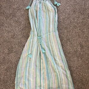 Time and Tru Striped Pastel Midi Dress